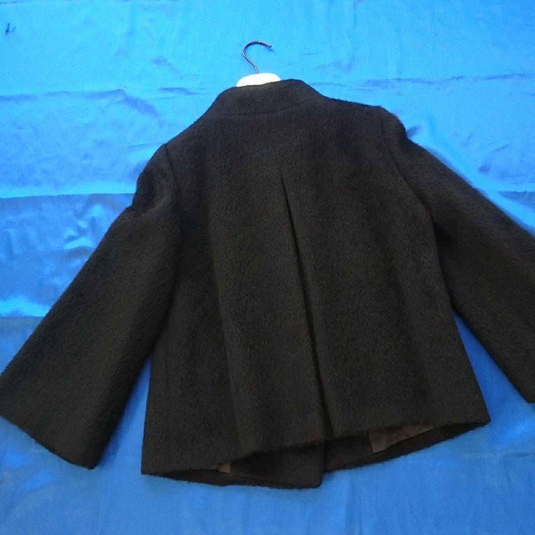 大人キュート♪ボールジィBALLSEY ふわふわアルパカシャギージャケット黒