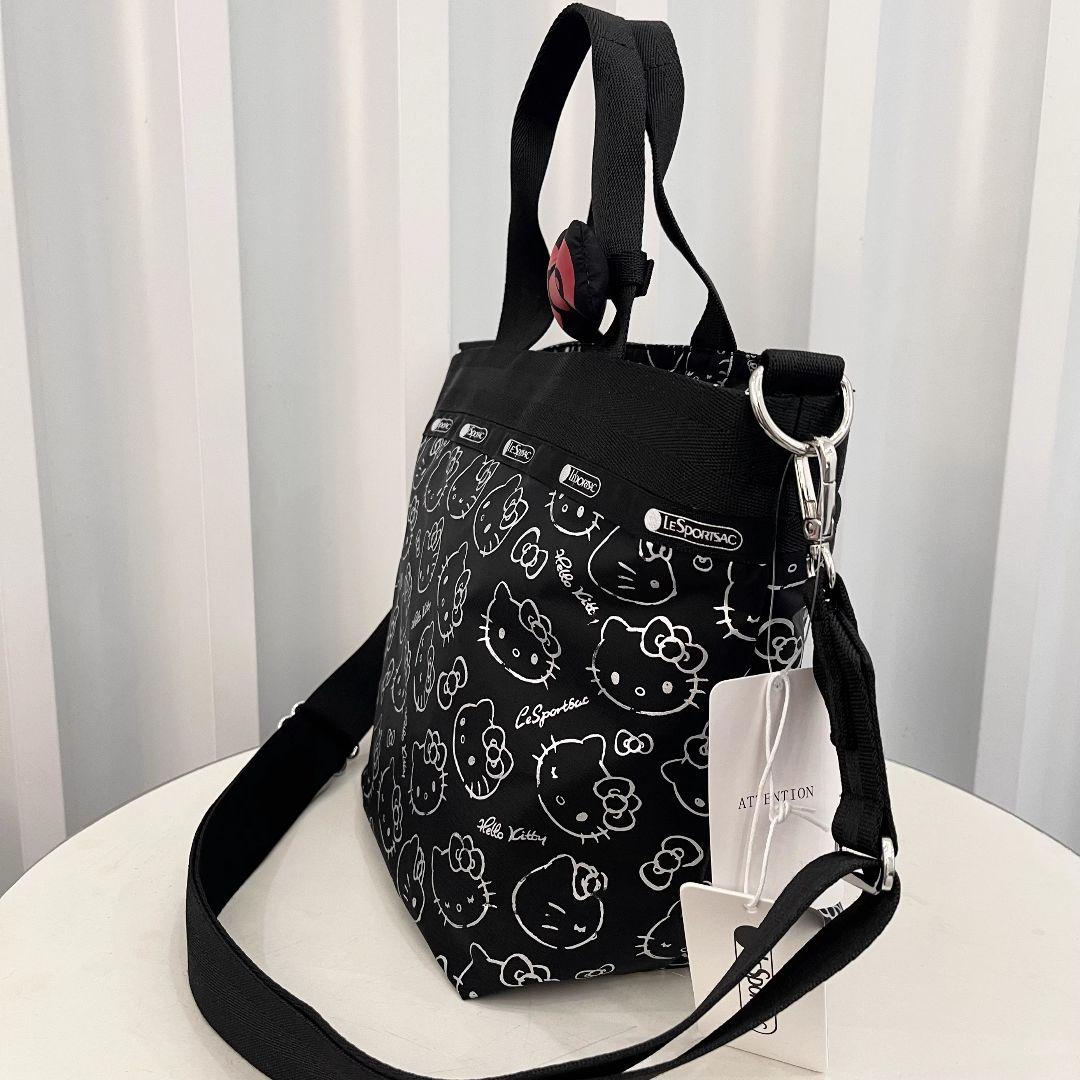 レスポートサック ハローキティ ブラック ショルダーバッグ リボン結び