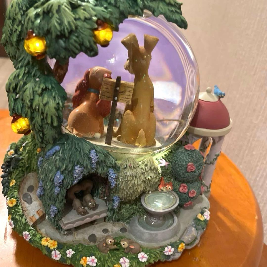 ディズニーストア わんわん物語Lady&Trumpスノーグローブ オルゴール