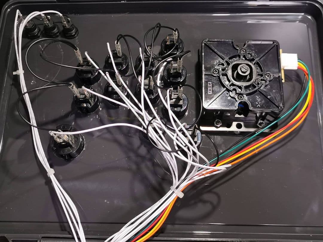 自作アーケードコントローラー レバータイプ ボタン増設型 ノアール