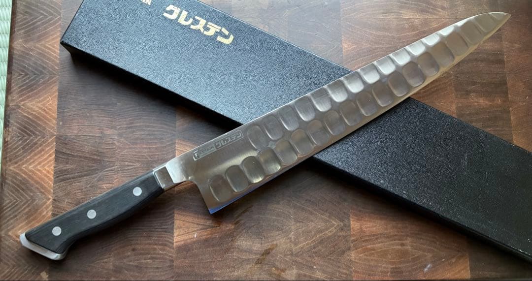 グレステン Tタイプ 牛刀 730TK 300mm 包丁　ディンプル　未使用 グレステン Tタイプ（1）牛刀 730TK【代引き不可】【送料無料】 : 厨房