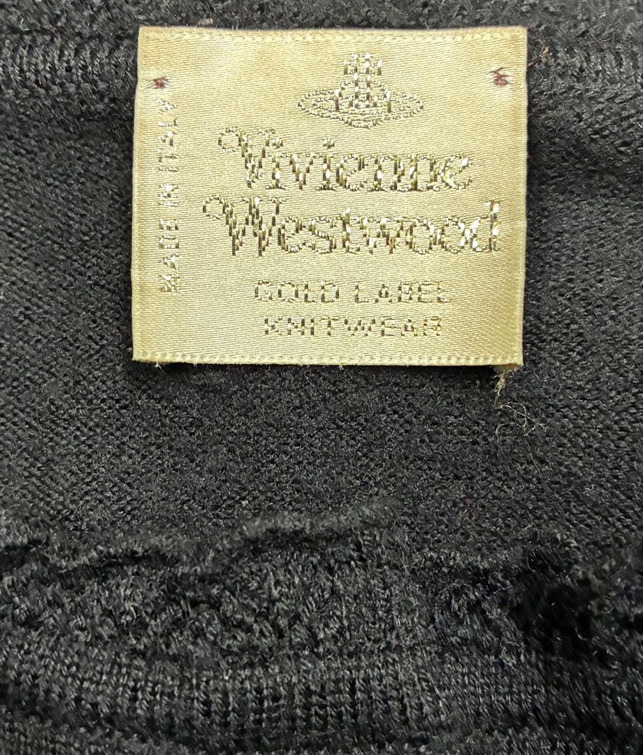 ヴィヴィアンウエストウッド フリルネックウールカーディガン 黒