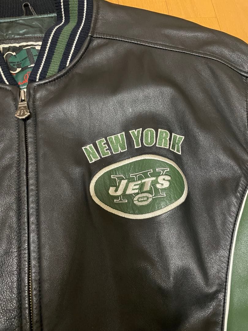 NFL ニューヨークジェッツ スタジャン レザー