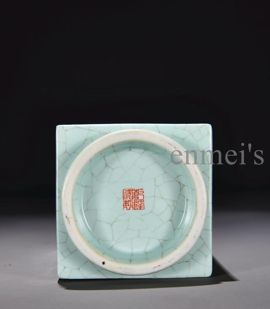 中国古美術 清乾隆 粉彩山水詩文琮式瓶 花瓶 唐物 陶磁 装飾壺 文房具