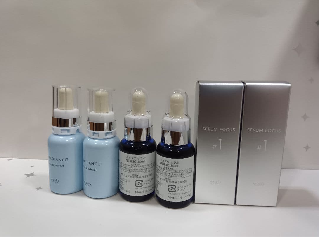 ミュゼコスメ 高濃度プラセンタ美容液EX100 2本 & ミュフラセラム 4本