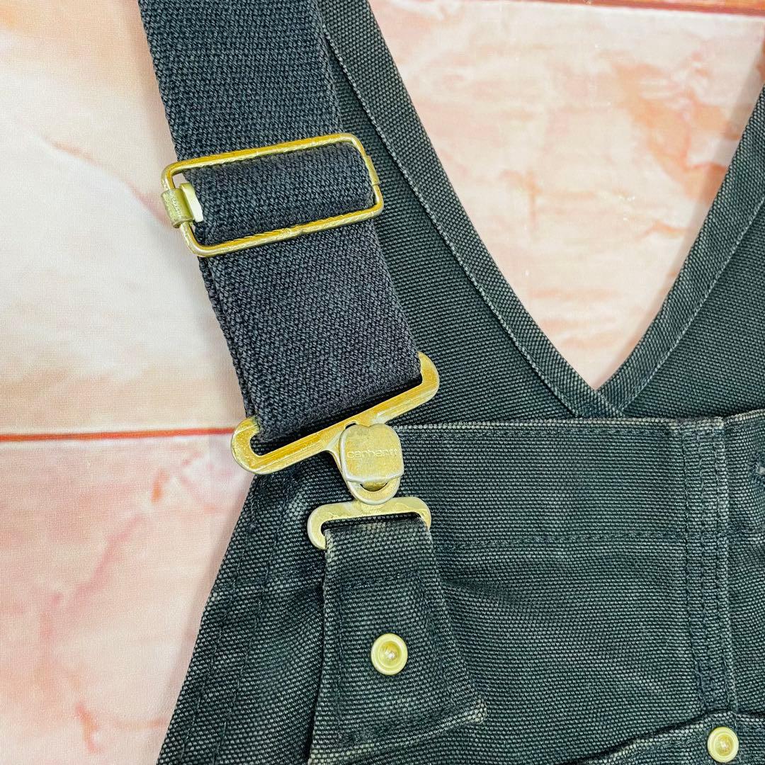 激レア】カーハートcarhartt ダブルニーオーバーオール 80s星タグL黒