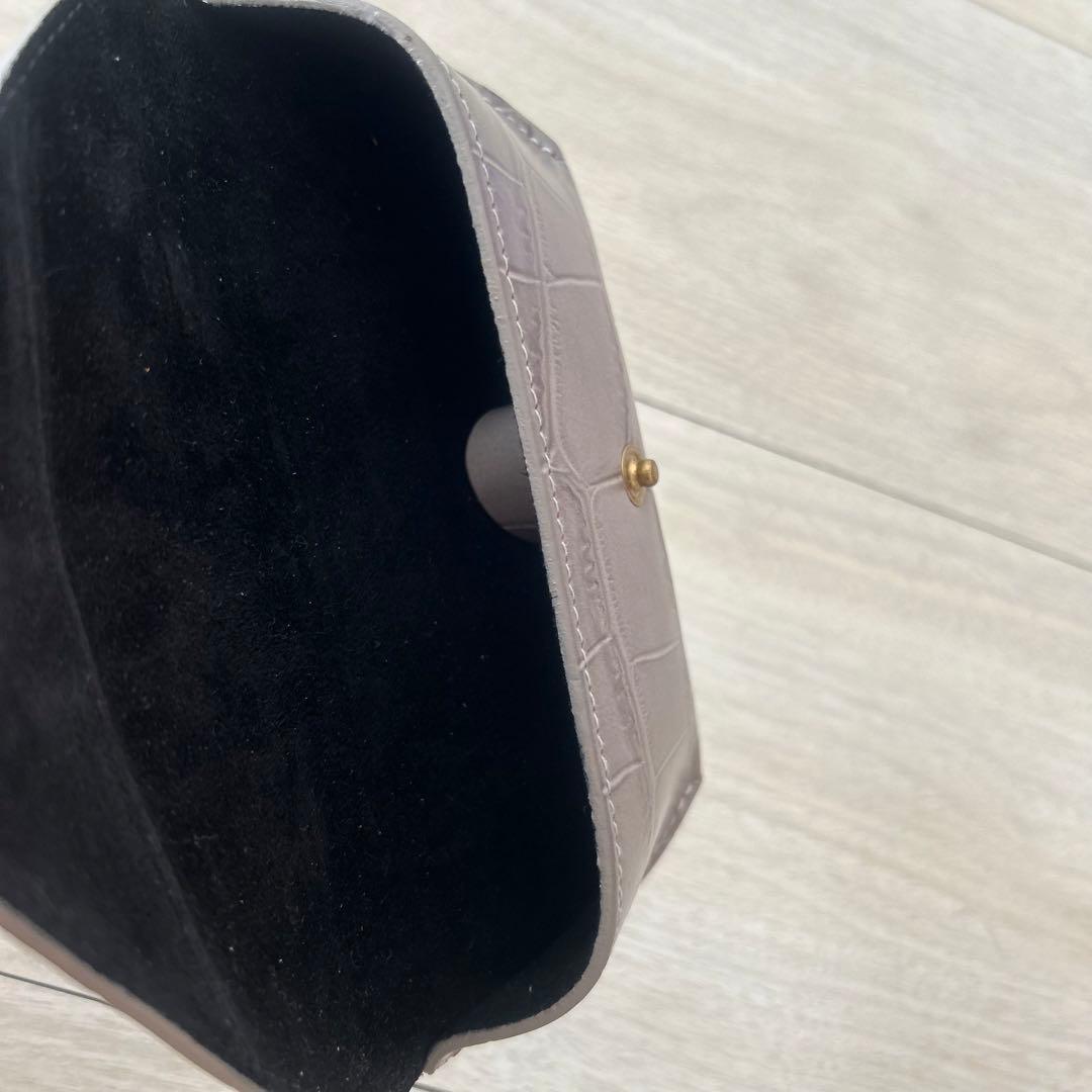 IL BISONTE イルビゾンテ グレー レザー メガネケース グラスケース