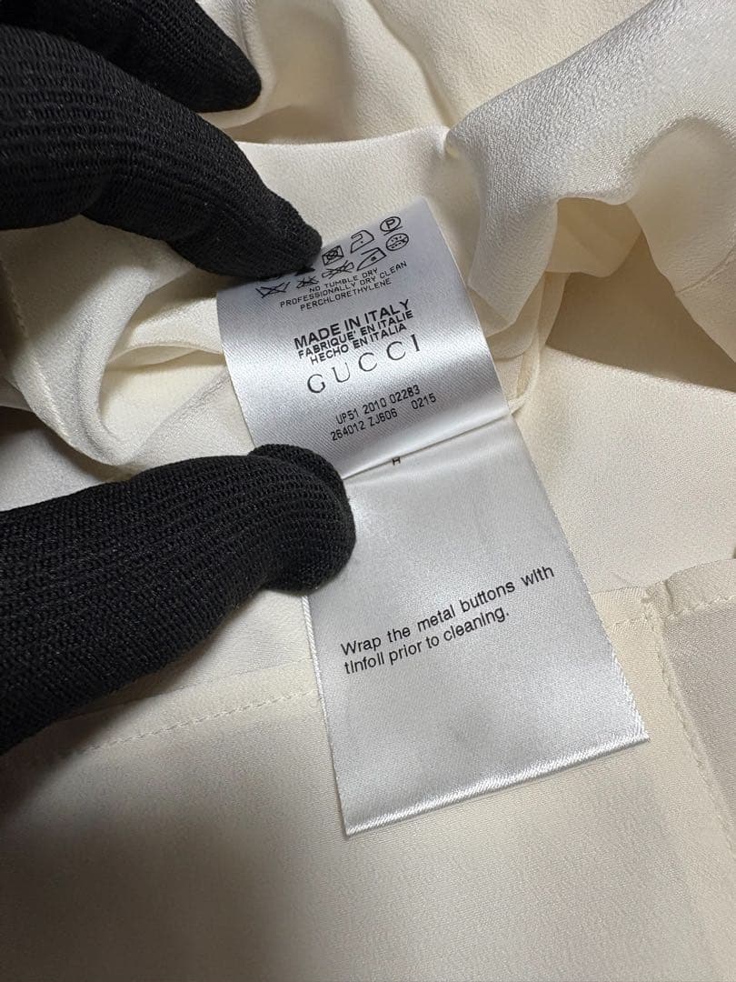 未使用品 GUCCI ブラウス 100%シルク ヴィンテージ品 42サイズ M