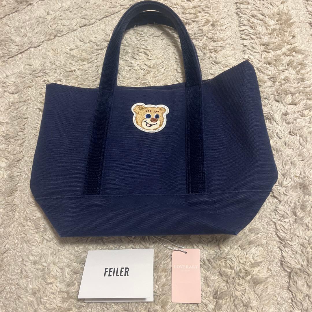 フェイラーオールドテディ ワッペントートバッグ ネイビー小 - メルカリ
