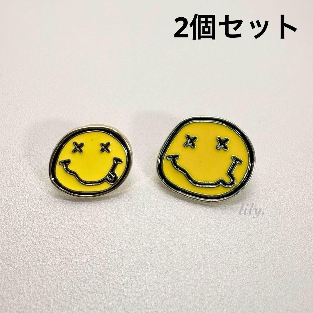ピンバッジ】NIRVANA ☆ ニルヴァーナ スマイリー 小・大 2個セット
