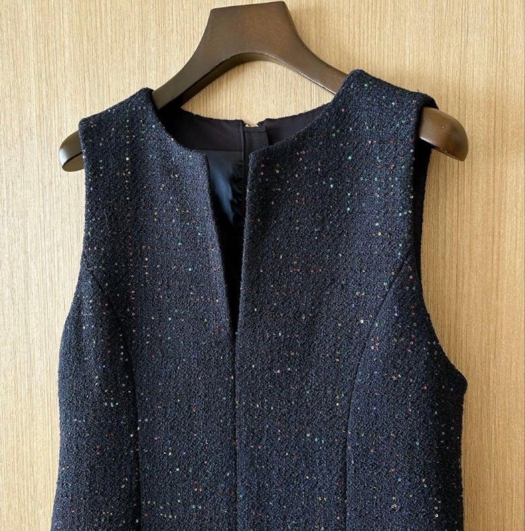 アナイ コズミックツイードジャンパースカート 濃紺 黒 36 - メルカリ