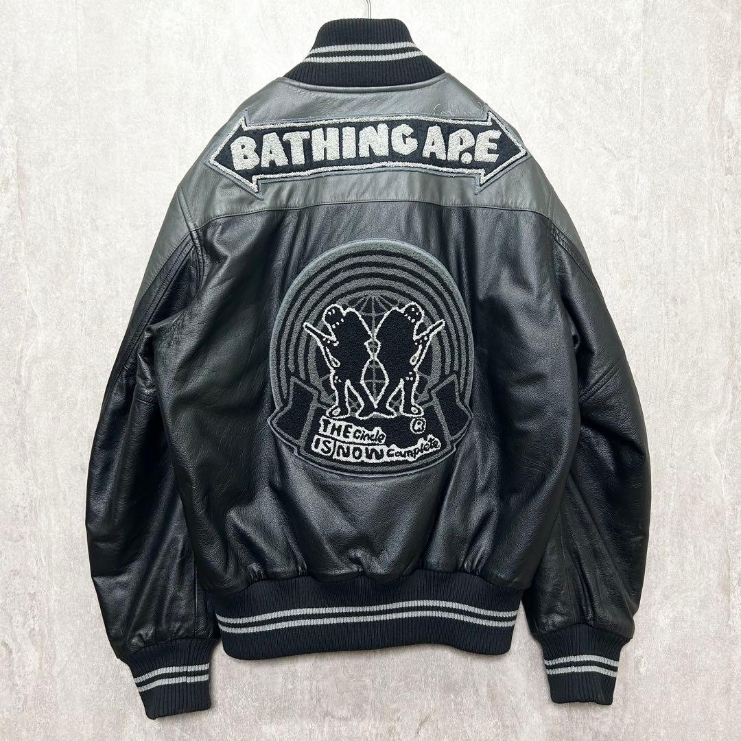 幻の傑作 A BATHING APE 牛革 スタジャン フルデコ - メルカリ