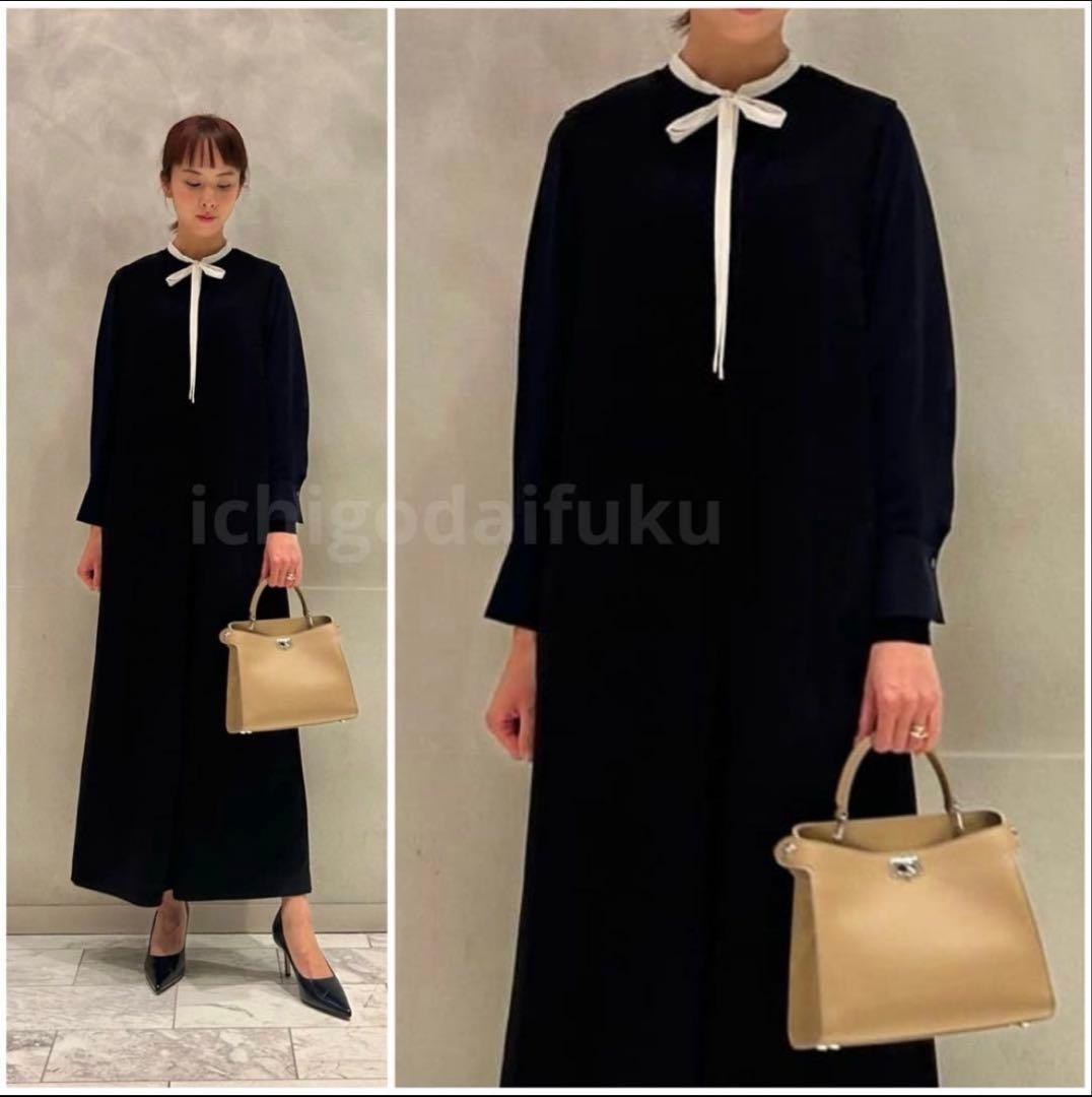 美品 ボールジィ クリアデシン ボウタイブラウス シャツ ネイビー 人気