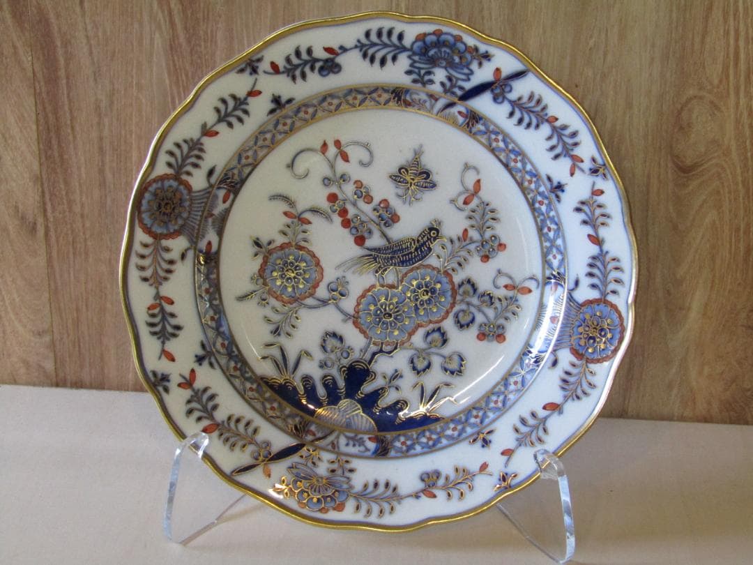 サ*ナ様 マイセン　カラーオニオン　アンティーク 花と鳥の装飾プレート　希少品 マイセン 飾り皿・プレート – アンティークテーブルウェア/ベルモント
