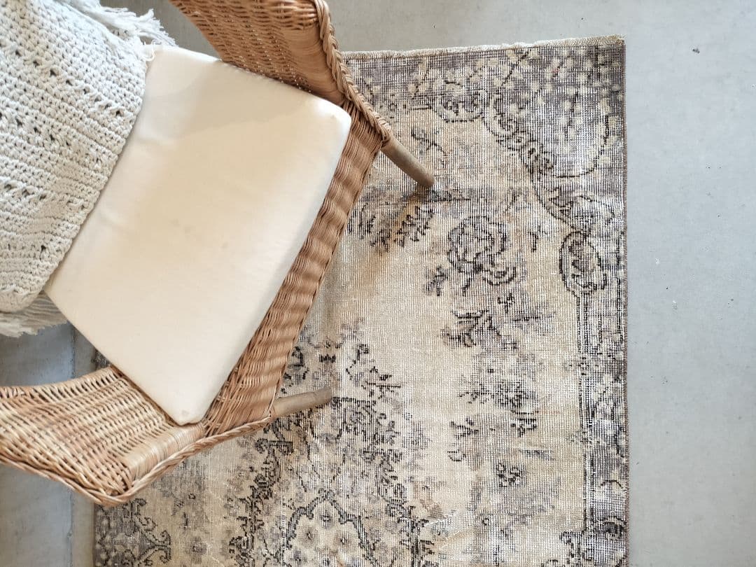AYA ☆ セール中様専用】淡いグレーとクリームの淡色ラグ No.617