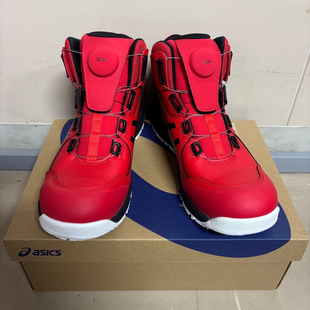 新品 アシックス 安全靴 ウィンジョブ CP304 BOA 27.5cm 赤黒
