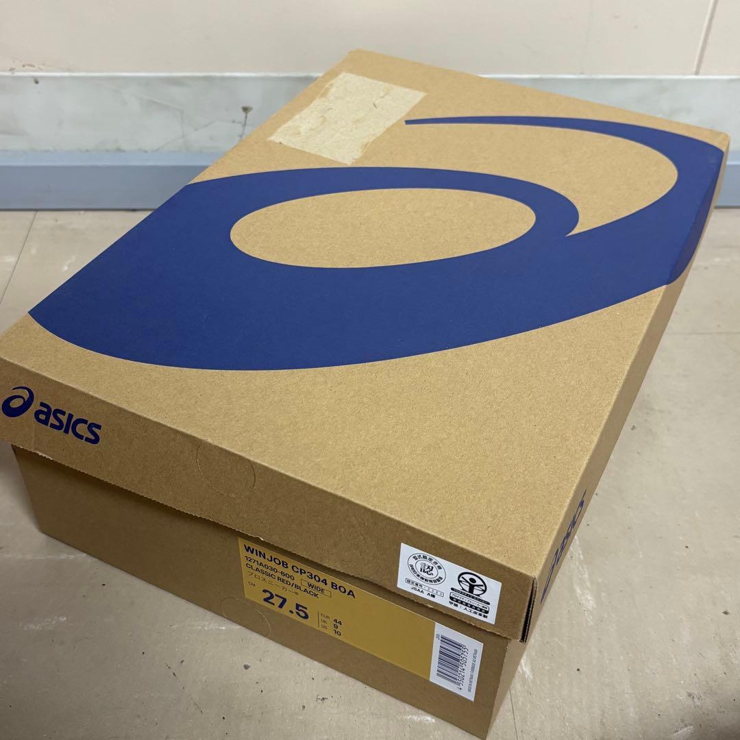 新品 アシックス 安全靴 ウィンジョブ CP304 BOA 27.5cm 赤黒