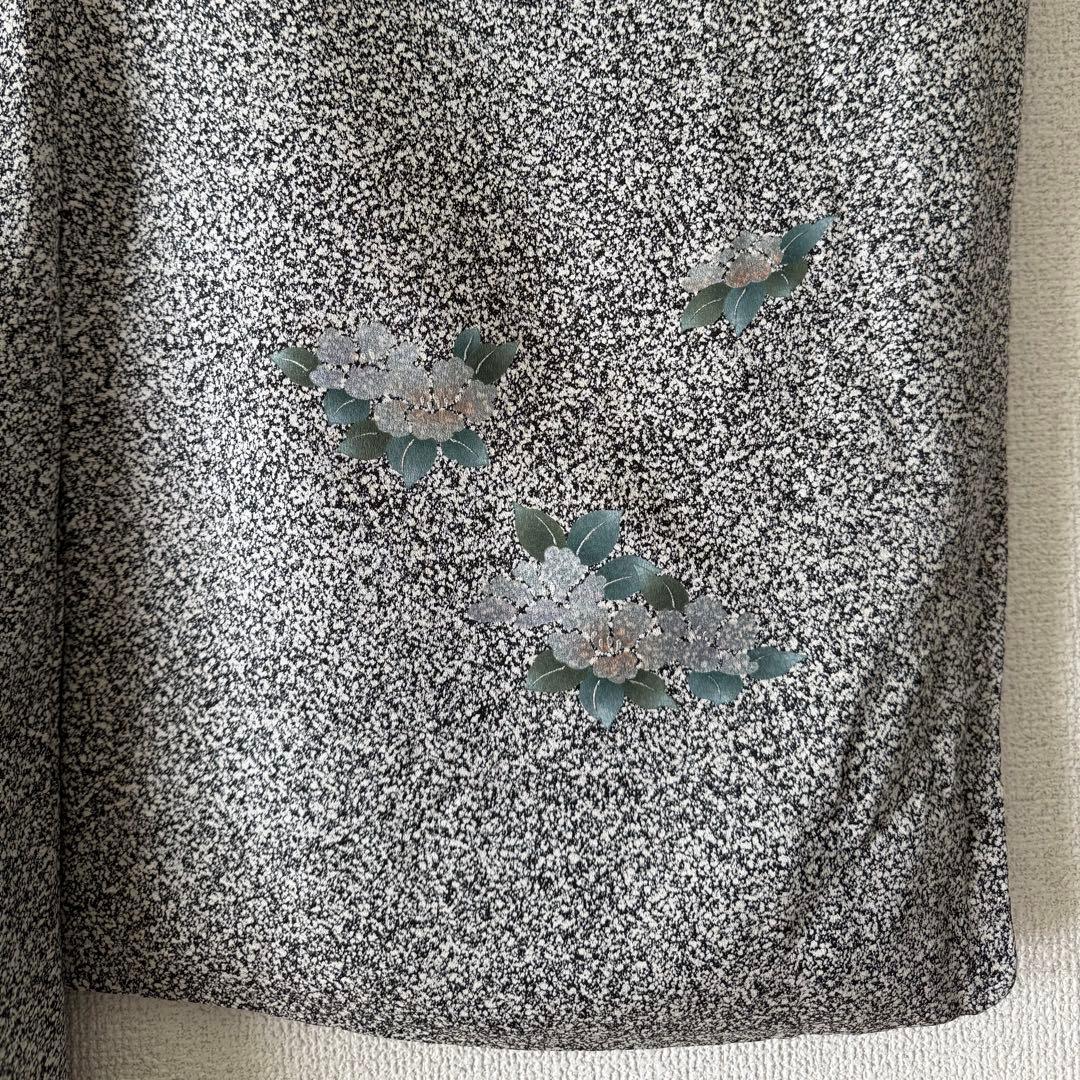 美品！ 訪問着 逸品 金彩 黒灰 グレー モノトーン系 身丈158 ゆったり