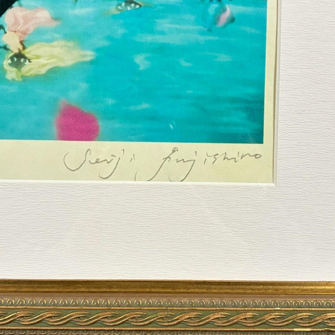 美品 藤城清治「春のデュエット」レフグラフ 直筆サイン入 証明シール