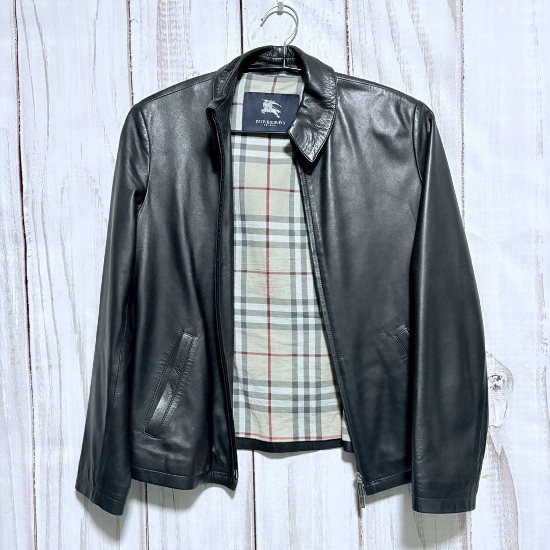 BURBERRY 本革 レザージャケット ノバチェック S〜Mサイズ - メルカリ