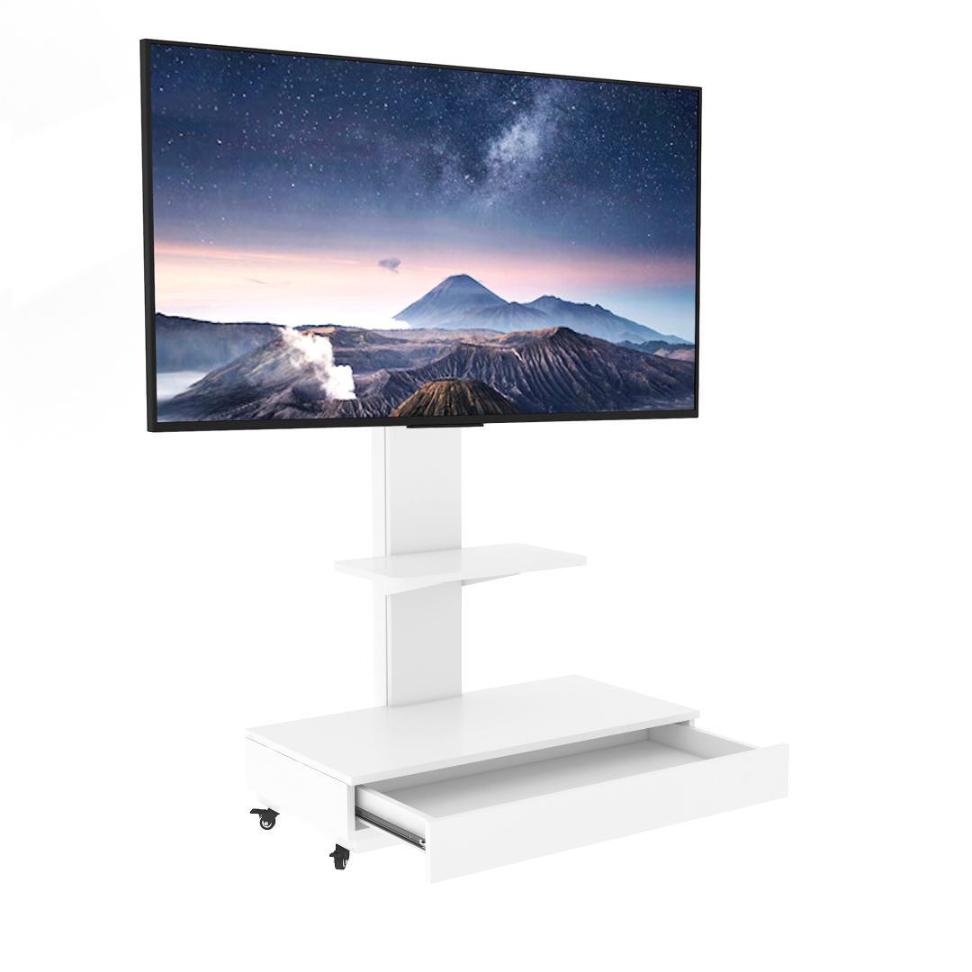 【ホワイト】引き出し付き 可動式TVスタンド 32-75インチ対応 高さ調整可 Amazon｜テレビスタンド ホワイト TVスタンド 32-75インチ対応 収納