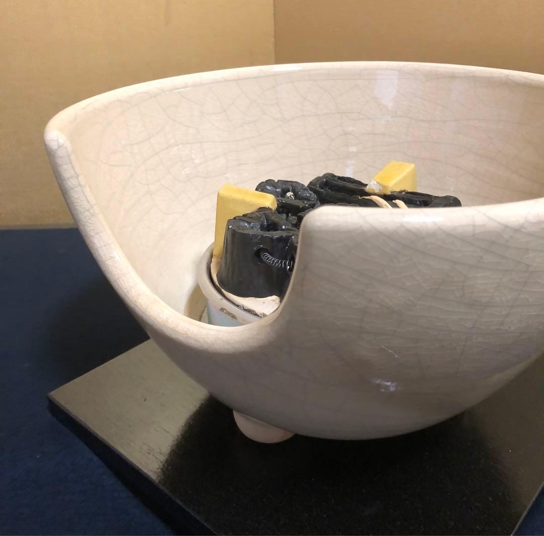 《R》茶道具 野々田式 風炉型電熱器 白さつまA 元箱　260120き5