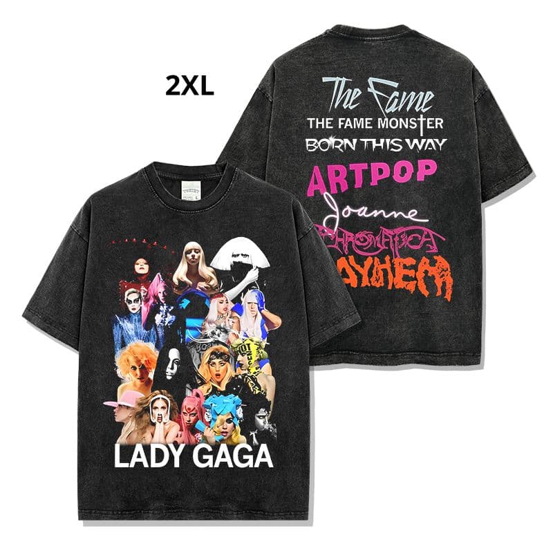 LADY GAGA レディー ガガ 両面プリント ヴィンテージ加工 Tシャツ