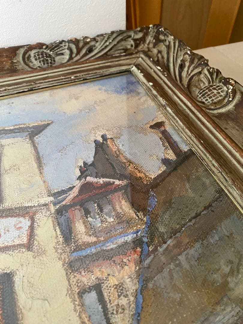 フェルナンド ラバル パリ風景 アンティーク 油絵 油彩画 額縁