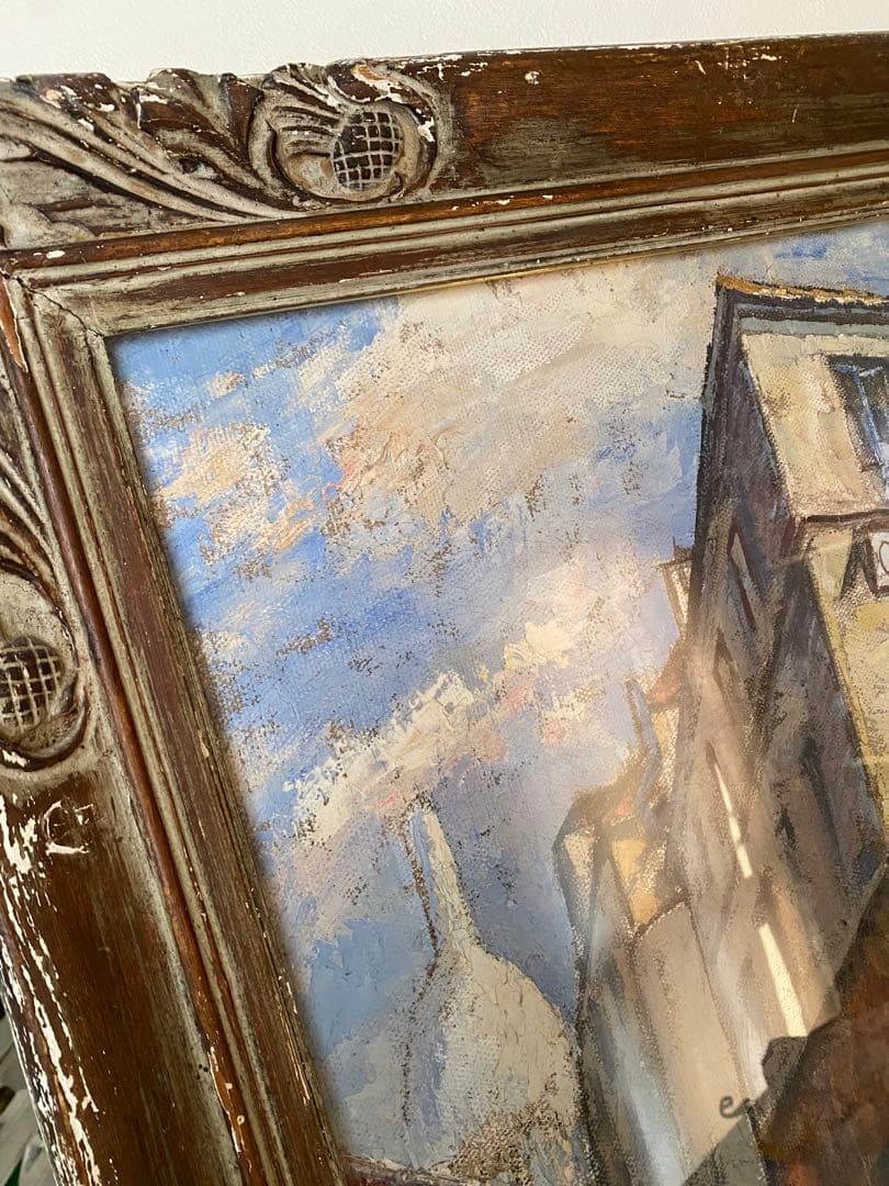 フェルナンド ラバル パリ風景 アンティーク 油絵 油彩画 額縁