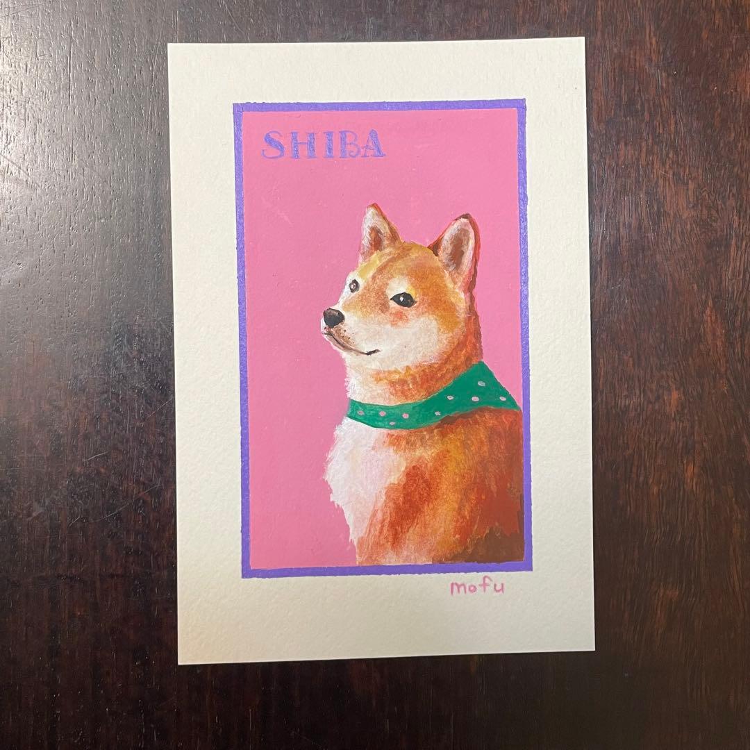 16 絵画 アクリル画 柴犬 犬 - メルカリ