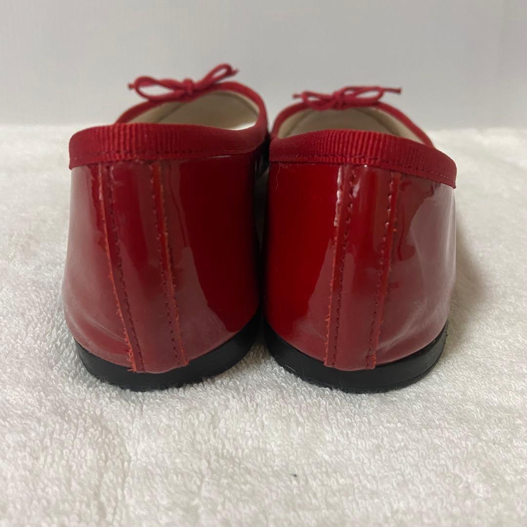 美品レペット　バレエシューズ　エナメル　レッド　37 23.5cm