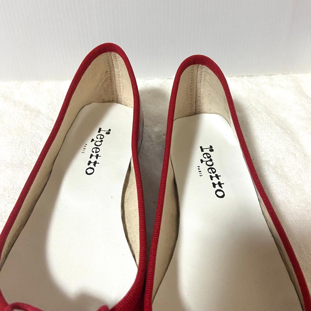 美品レペット　バレエシューズ　エナメル　レッド　37 23.5cm