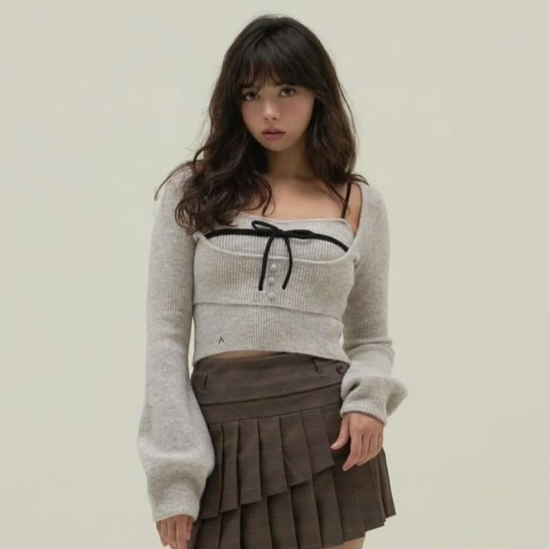 正規品 andmary Natalie ribbon set ベージュ - メルカリ