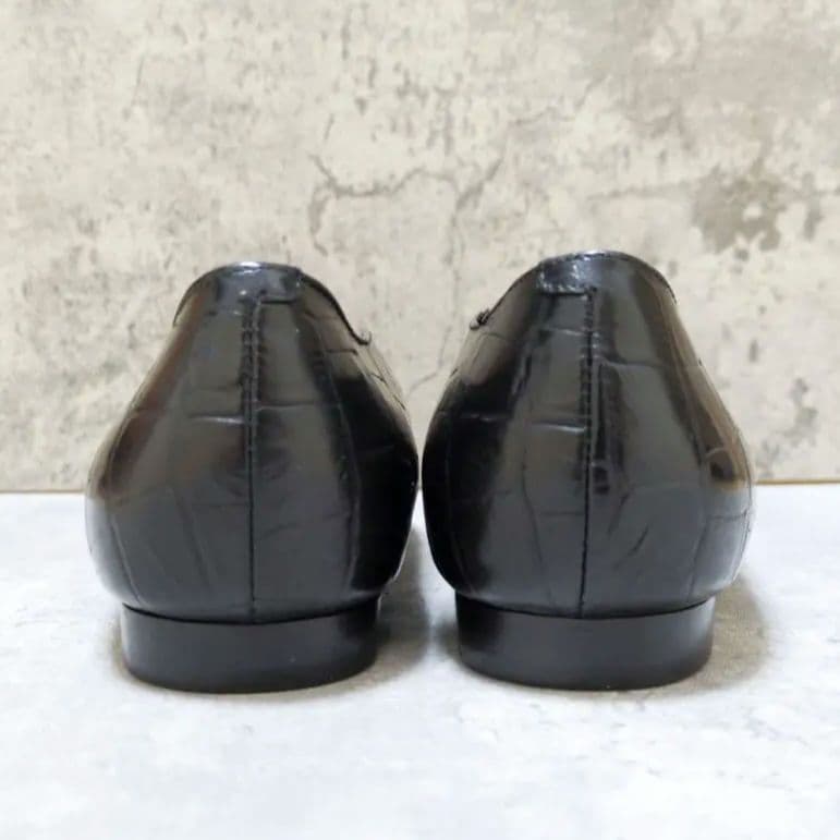 美品】PELLICO フラットシューズ クロコ ソフト Vカット レザー 36