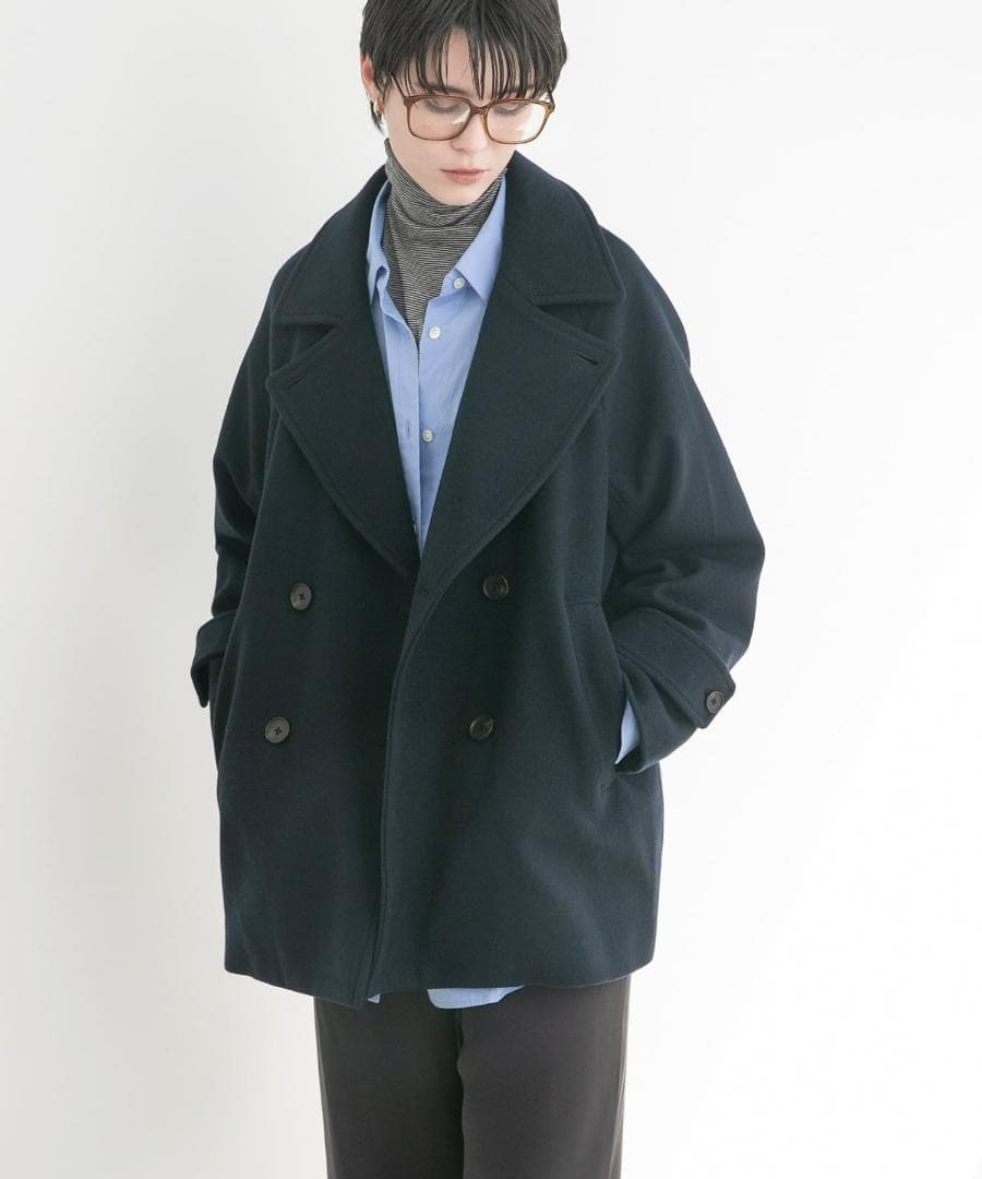 新品◆2025◆アーバンリサーチ◆スーパー100メルトンPコート《D.NAVY》