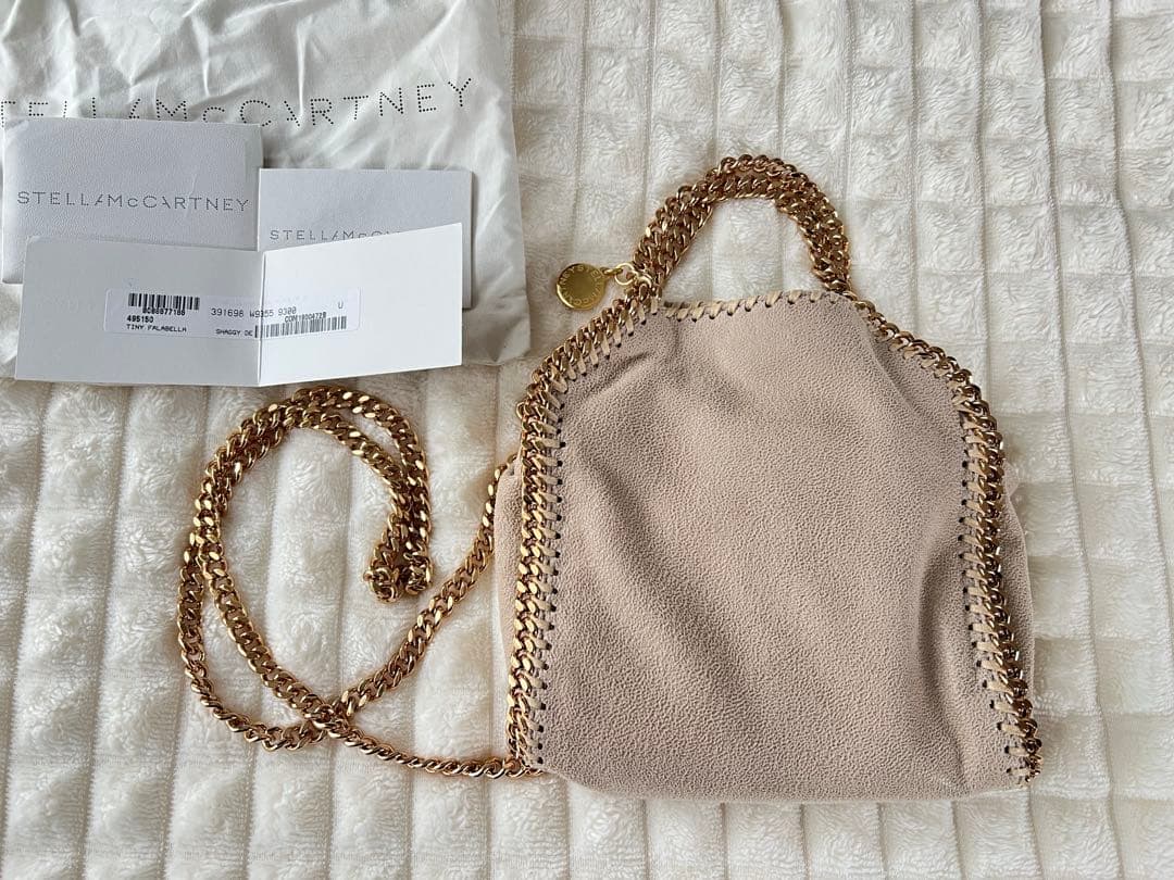 美品★ステラマッカートニー　ファラベラ　タイニー　ベージュ×ゴールド Women Clotted Cream ファラベラ タイニー トートバッグ | Stella