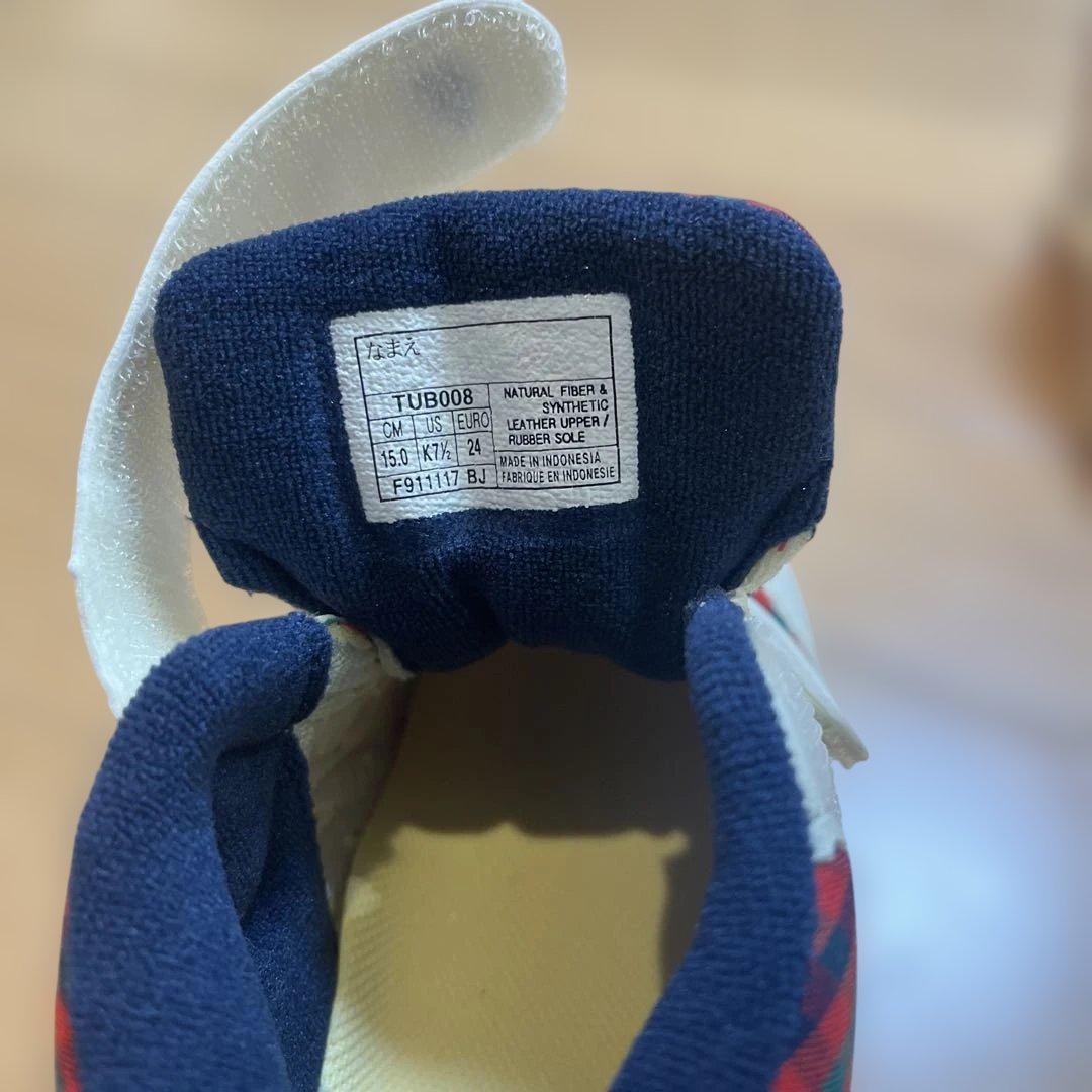 fh00_15様専用 familiar×asics 赤チェック 15センチ - メルカリ