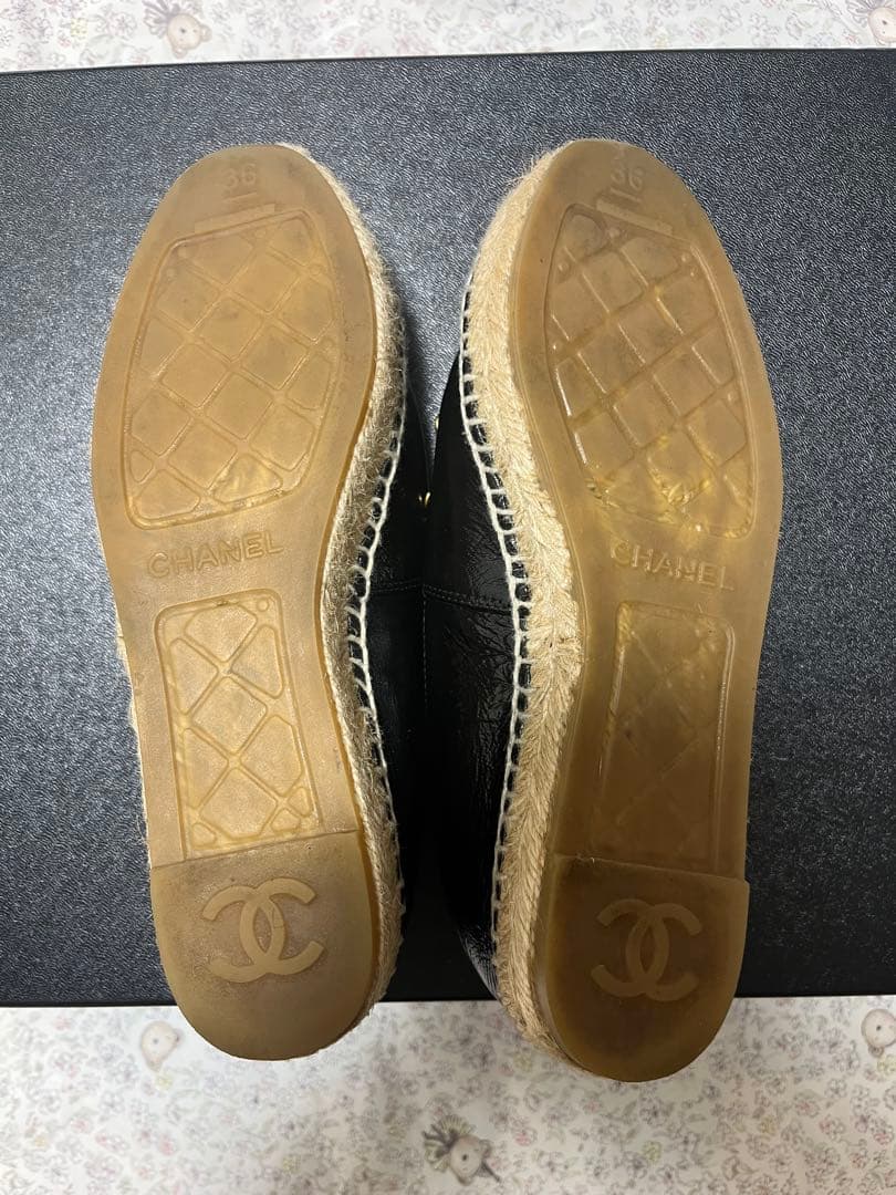 シャネル ラインストーン エスパドリーユ 36 黒 - メルカリ