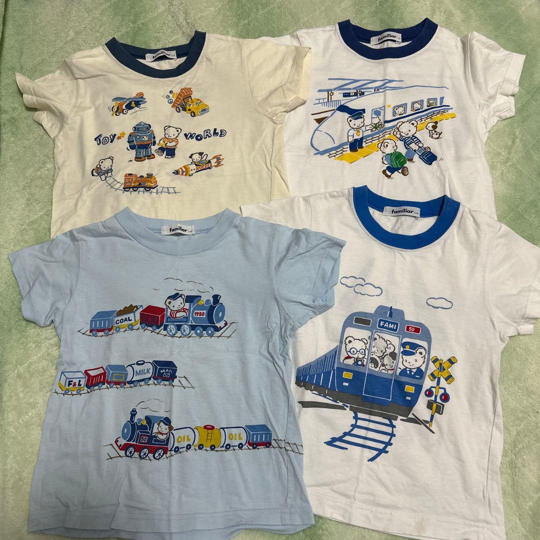 ファミリア　110 半袖　Tシャツ　電車　新幹線　鉄道　おはなしTシャツ ラッピング無料 Tシャツ 半袖 電車Tシャツ 新幹線 W7 あさま かがやき