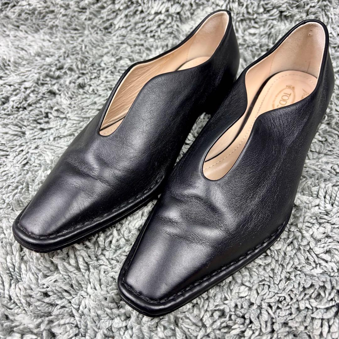 TOD'S × Mame Kurogouchi パンプス レザー ブラック - メルカリ