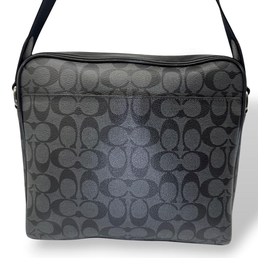 美品】COACH コーチ ショルダーバッグ PVC スクエア クロスボディ 黒