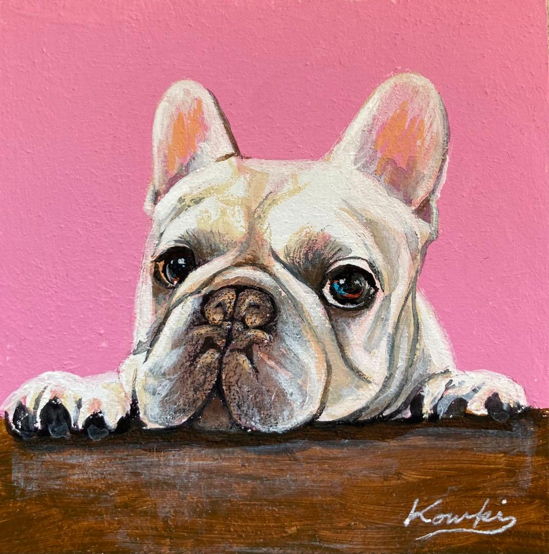 犬の絵 アクリル画no.46 フレブル ミニ絵画 - メルカリ