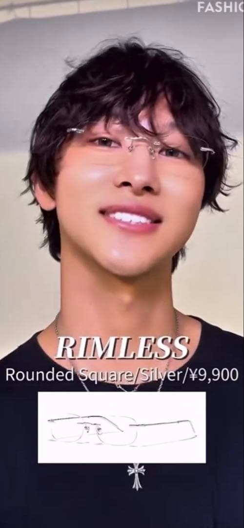 本多大夢 リムレスメガネ 度なし クリアレンズ JINS ROIROM 極美品