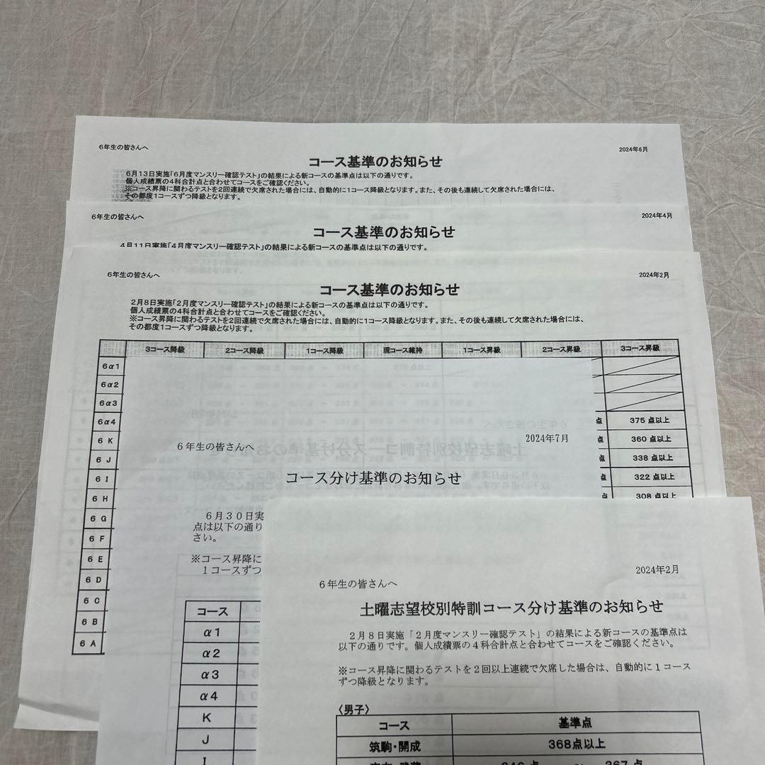 サピックス6年テスト（全回成績表＋成績優秀者一覧付き） - メルカリ