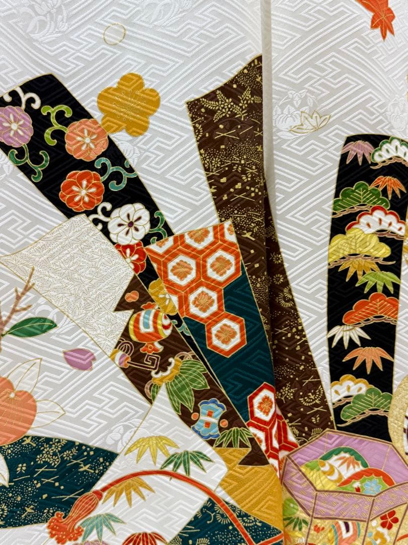 1/26迄の出品】新品【吉澤織物】板場友禅 振袖 白地 古典 未仕立 三越