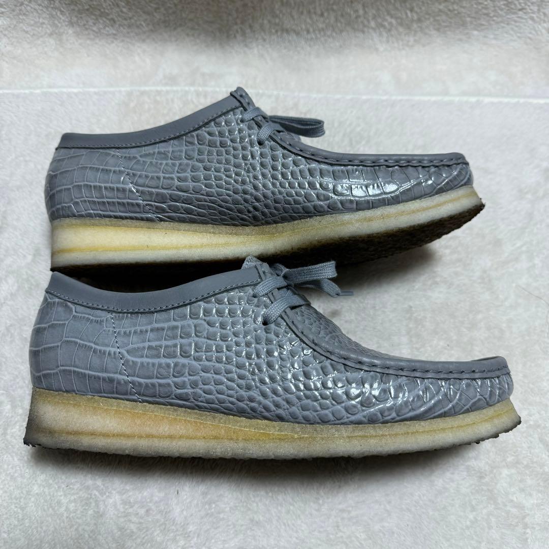 【clarks】美品✨wallabee 26.5cm Grey Croco