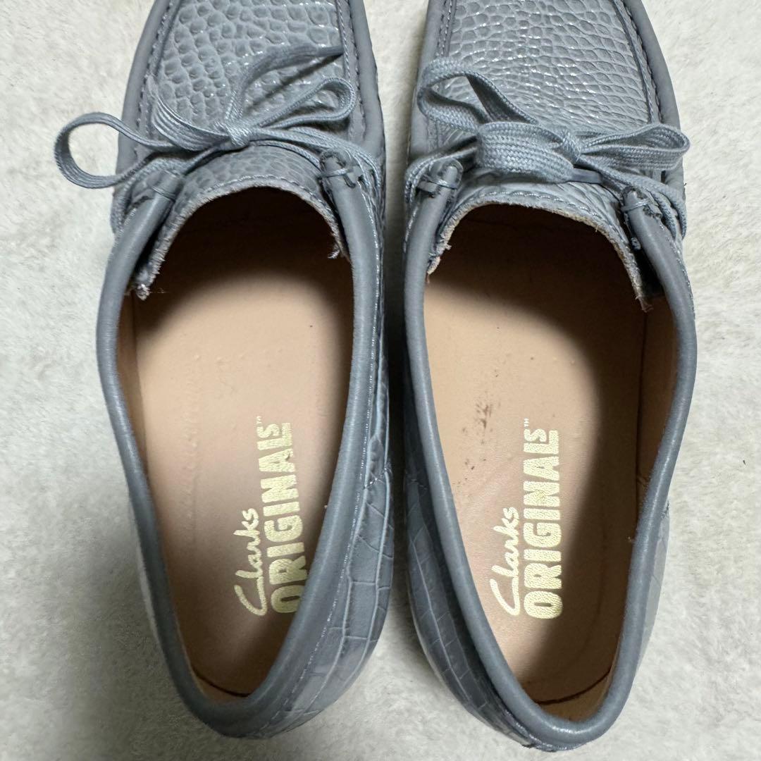 【clarks】美品✨wallabee 26.5cm Grey Croco