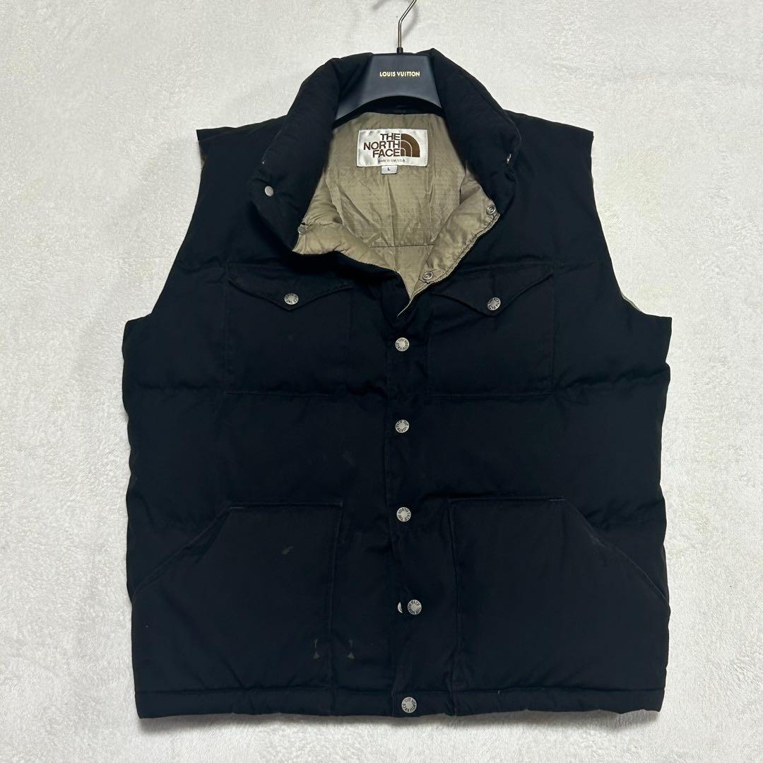 ノースフェイス 黒ラッカーボタン 80s USA製 茶タグ ダウンベスト