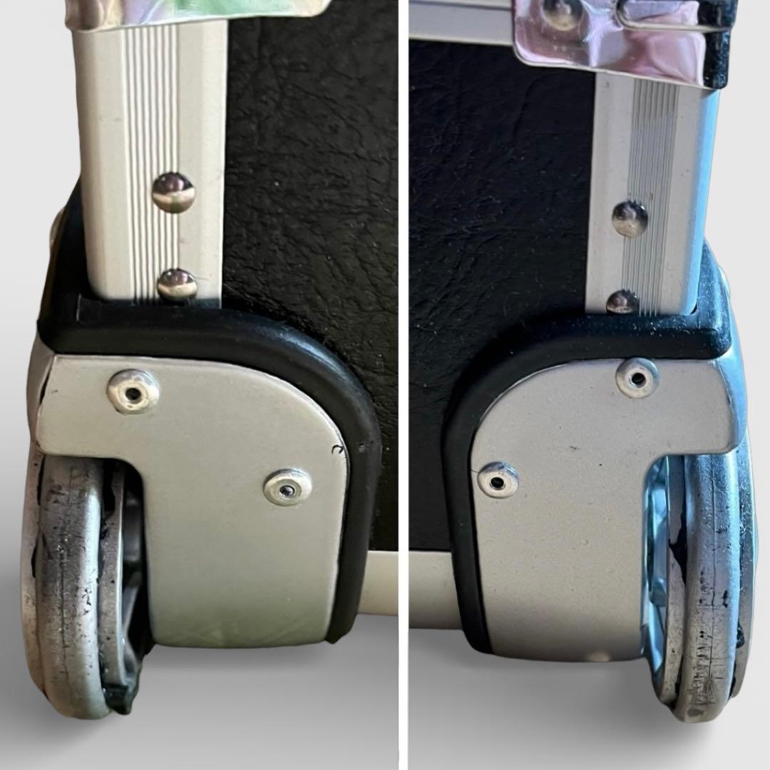 プロ用メイクステーション キャリーケース型 ライト付き 高さ調節可能