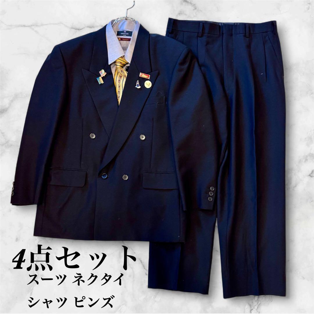 【LiLi6_6 様4点セット】モヘヤ混 ダブル スーツ セットアップ ピンズ 6ボタンダブルジャケット《セットアップ着用可》 (AJ245022-D